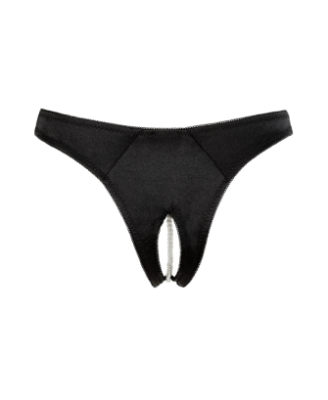 Tanga ouvert en satin avec perles - Cottelli